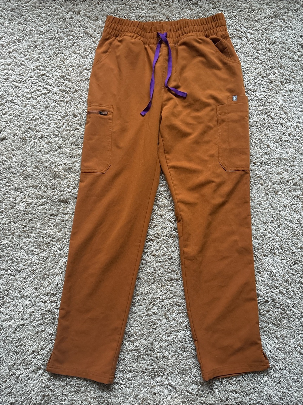 Figs Yola Skinny Scrub Pants Size M Burnt Orange